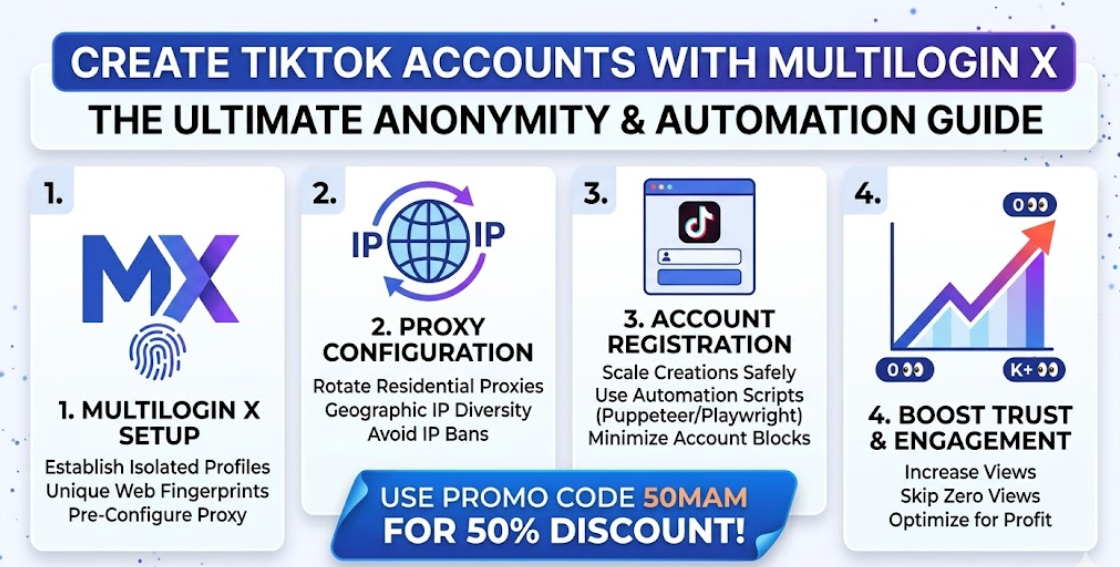Create Multiple TikTok Accounts — Multilogin 50% Off